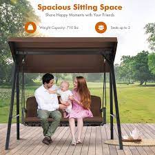 Seat Porch Swing With Adjust Canopy