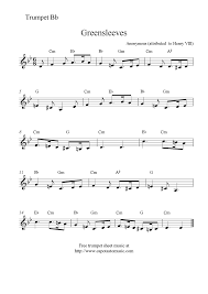 Both in the sheet music and in the audio tracks we provide a bass line that you can use as an accompaniment, by playing along the midi or the mp3 file attached. Free Sheet Music Scores Greensleeves Free Trumpet Sheet Music Notes Trumpet Sheet Music Sheet Music Music Notes