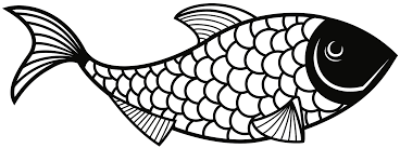fish black and white clipart free