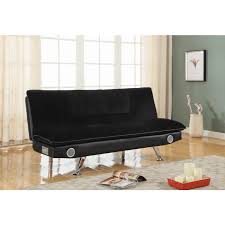 Black Leatherette Sofa Bed With