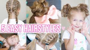 Gather a thin strand of hair from the bottom of the ponytail, then wrap it around the base to hide the elastic. 5 Easy Hairstyles For Little Girls Back To School Hairstyles For Girls Youtube