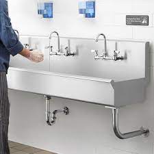 Hand Sink With 4 Wall Mounted Faucets