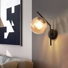 Black Gold Nordic Glass Wall Lamp Led