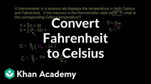 Converting Fahrenheit To Celsius Video Khan Academy