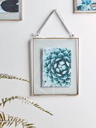 delicate hanging glass frame brass