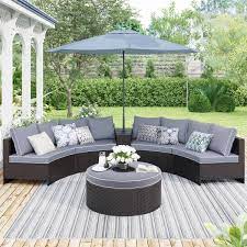 Wicker Sectional Half Round Patio