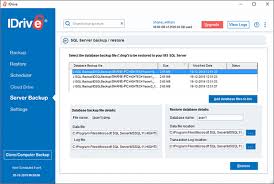 re sql server data from idrive cloud