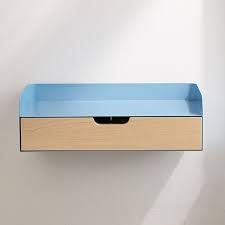 Floating Wall Shelf With Drawer Wooden