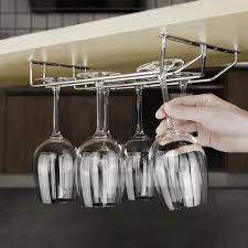 Silver Stainless Steel Wine Rack Glass