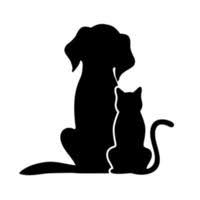 dog cat silhouette vector art icons