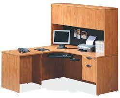 os laminate series l shaped desk with hutch
