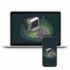 animated phone and desktop overgrown