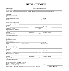 Tenant Application Form Template Sample Resume Templates