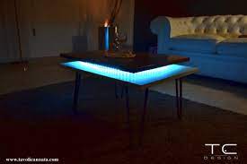 Modern Wooden Coffee Table With Led