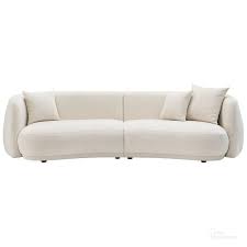 4 Seat Curved Sofa In Ivory And Beige