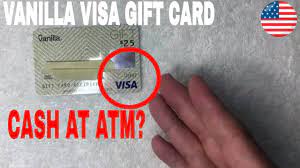 at atm with vanilla visa gift card