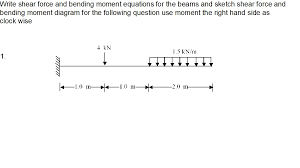 write shear force and bending moment