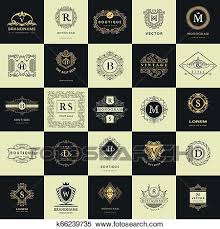 Vintage Logos Design Templates Set Logotypes Elements