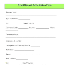 Form Templates Direct Deposit Bank Of Template Bluebird