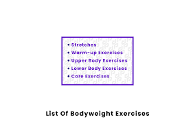 list of bodyweight exercises