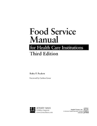 food service manual for health care
