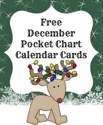 December Pocket Chart Calendar Collection Free Printable