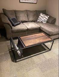 Modern Coffee Table With Wood Tray Top