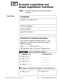 Graph Logarithmic Functions Mathnmind