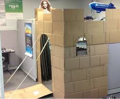 Enjoy these creative diy cubicle ideas to bring your personal touch, energy and atmosphere to your work space. Cardboard Cubicle Castles Creative Office Space
