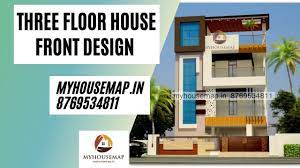 front elevation design for 3 floor