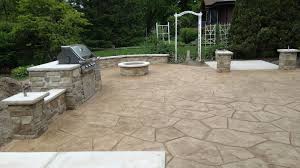 Stamped Concrete Patio And Firepit