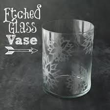Diy Etched Glass Vase White Lights On