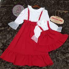 Đầm yếm đôi mẹ và bé gái✨ FREESHIP ✨ Giảm 20K Khi Nhập [ VAYCHOBE ] Set váy  đầm cặp yếm đỏ cho mẹ và bé yêu