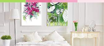 Green Pink Canvas Wall Art By