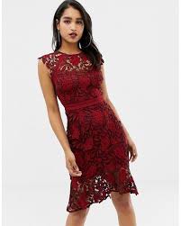 lipsy crochet lace pencil dress with