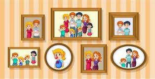 family photo frame vector art icons