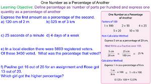 expressing one number as a percene