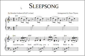 sleepsong sheet for piano voice