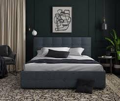 Linen Upholstered Queen Bed