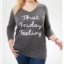 Woman Within That Friday Feeling Graphic Tee 26 28 Nwt