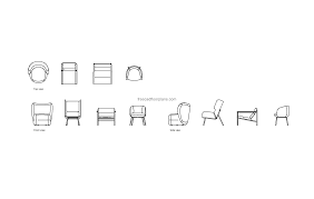 modern chairs autocad block free cad