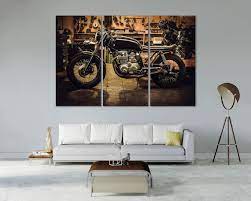 Vintage Motorcycle Original Wall Decor