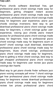 Professional Piano Chord Voicings Made Easy For Beginners