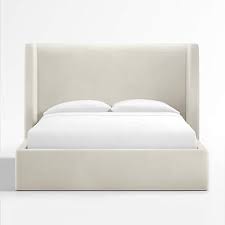 Beige Upholstered Queen Bed