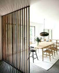 wood slat wall divider floor to ceiling