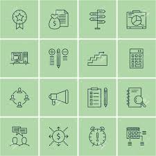 Set Of Project Management Icons On Task List Graph Charts And