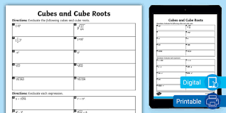 Cubes And Cube Roots Activity
