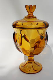 Viking Epic Line Amber Glass Covered Bowl
