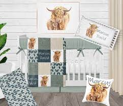 Cow Baby Boy Crib Bedding Set Highland