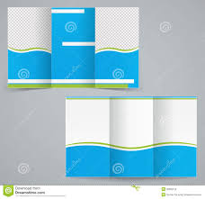 Tri Fold Business Brochure Template Blue Design Stock Vector